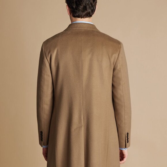 Charles Tyrwhitt LIght Camel Wool Overcoat - Picture 11 of 14